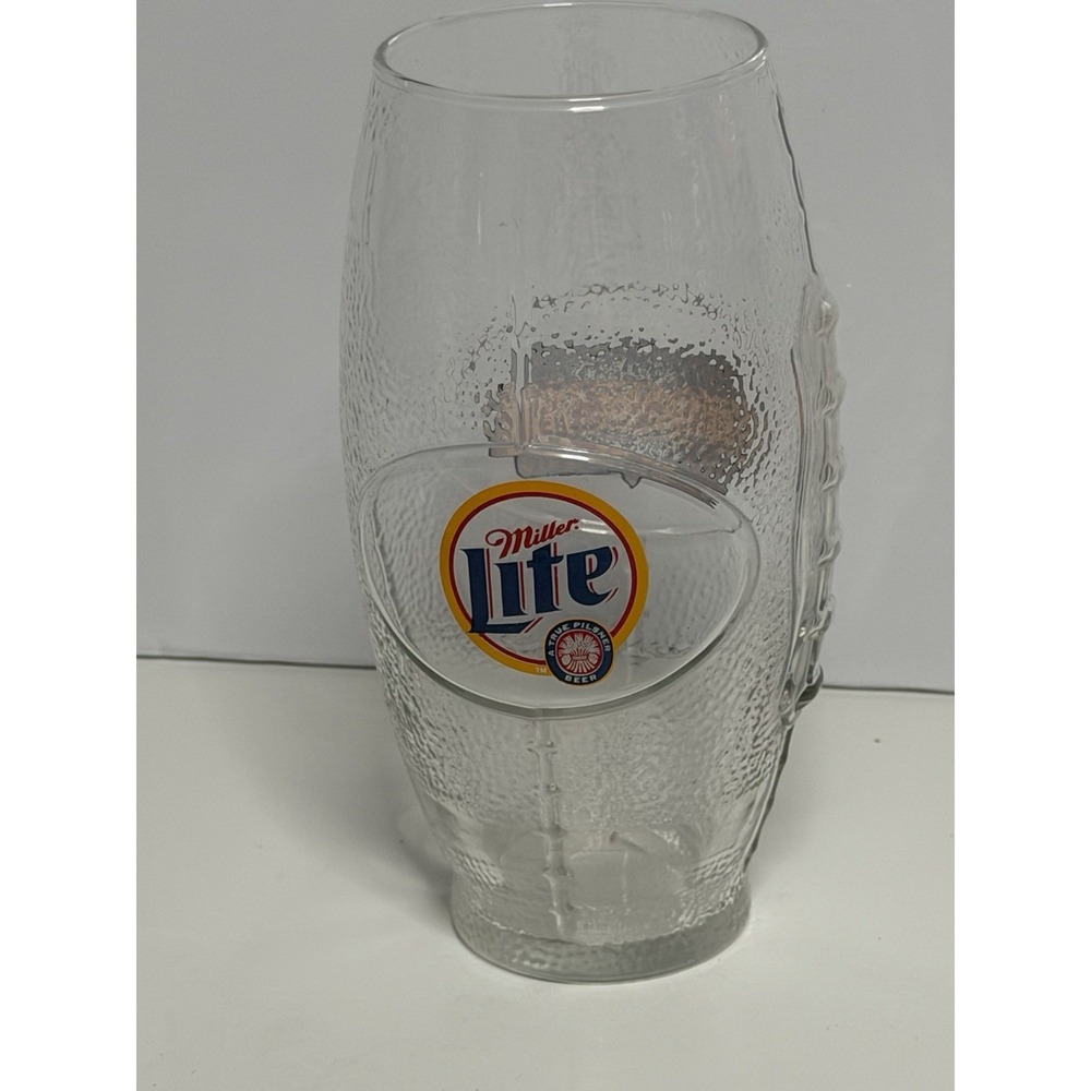 Vintage Miller Light Football Pint Beer Glasses